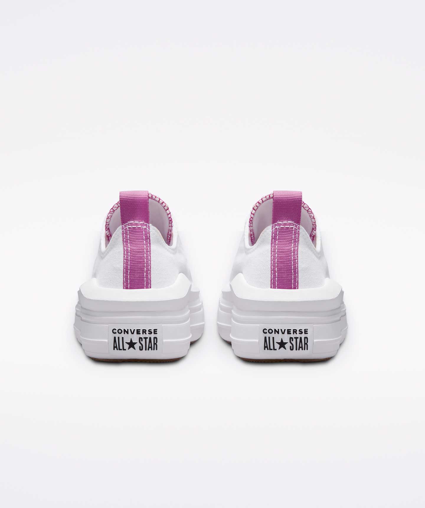 Tenis Converse de Plataforma Move Blancos en Choclo de Lona para Niñas Vista trasera