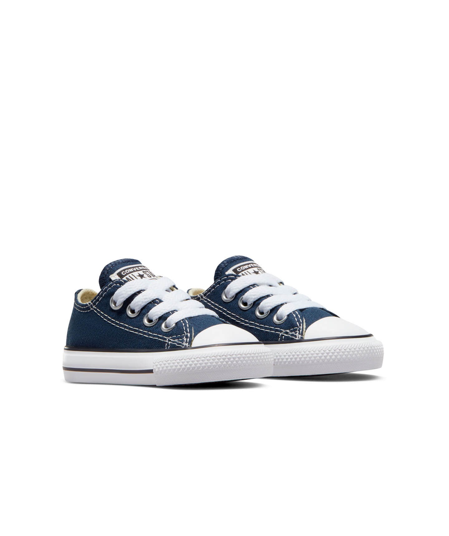 Tenis Converse Chuck Taylor All Star Azules en Choclo de Lona para Niños Vista lateral derecha del par