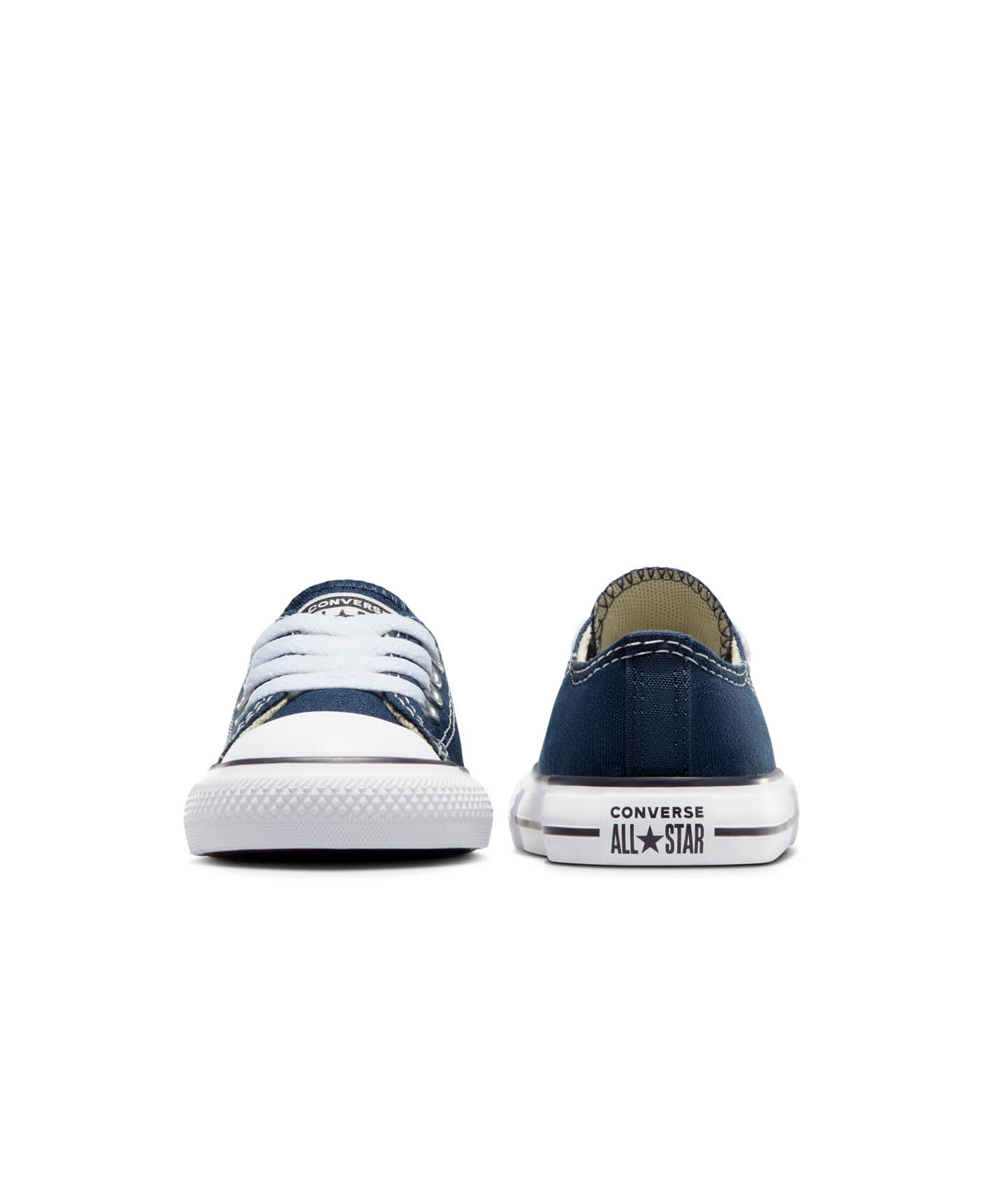 Tenis Converse Chuck Taylor All Star Azules en Choclo de Lona para Niños Vista frontal y trasera