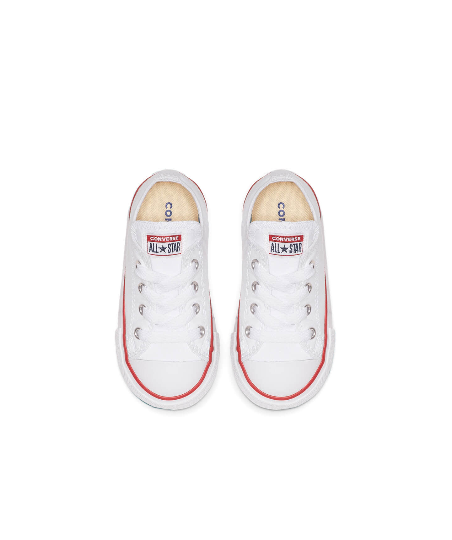 Tenis Converse Chuck Taylor All Star Blancos en Choclo de Lona para Niños Vista aérea