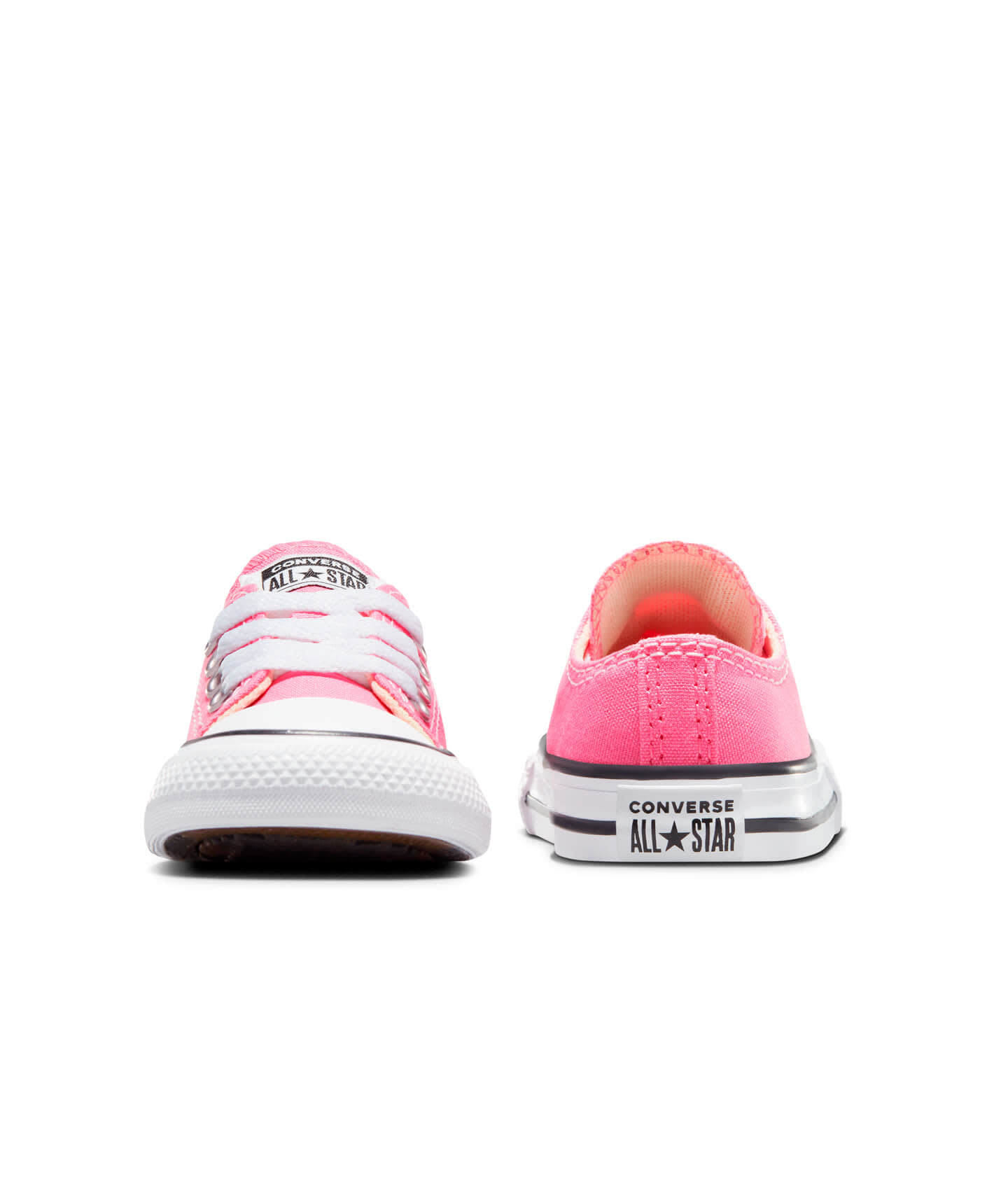 Tenis Converse Chuck Taylor All Star Rosas en Choclo de Lona para Niñas Vista frontal y trasera
