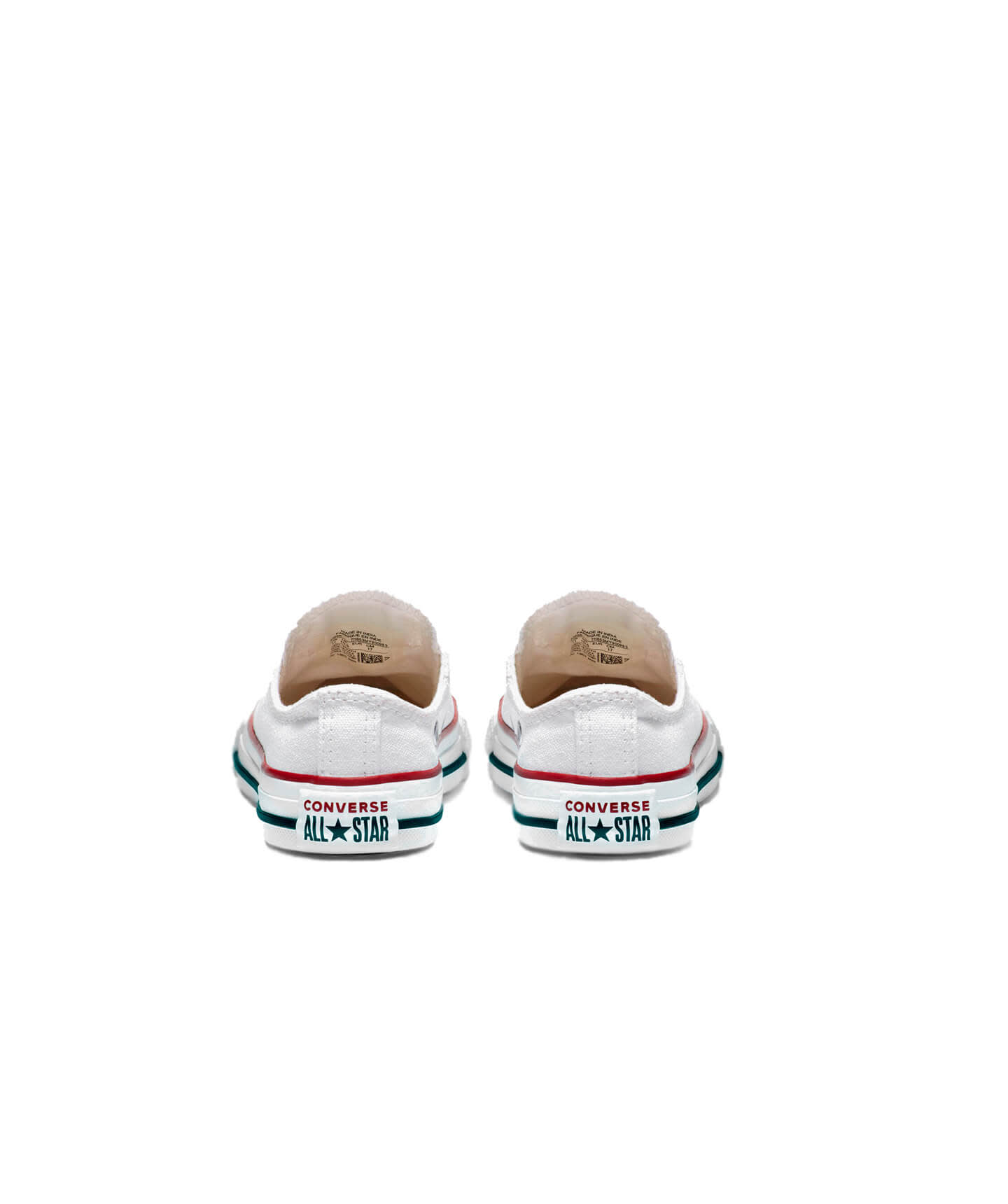 Tenis Converse Chuck Taylor Clásico Blancos en Choclo de Lona para Niños Vista trasera