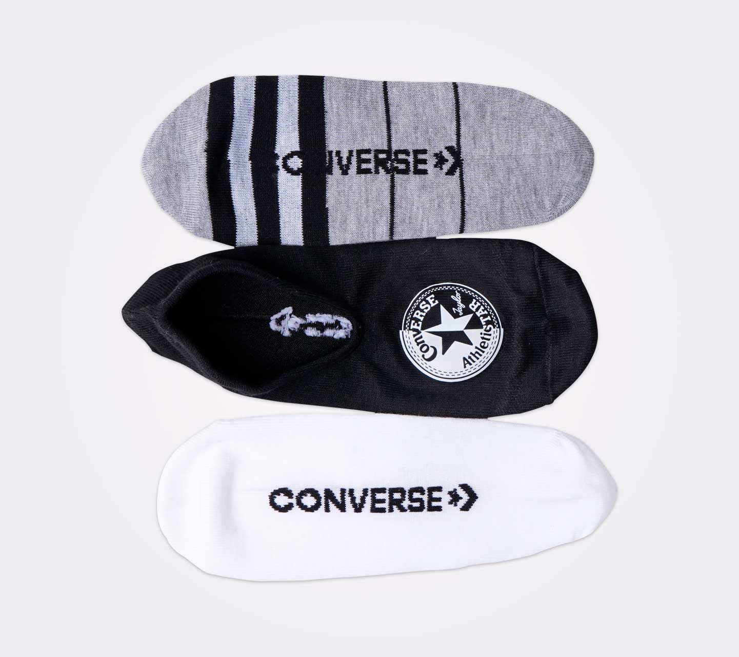 Tripack de Calcetines Converse Chuck Taylor Multicolor Básicos para Hombre Close up al logo