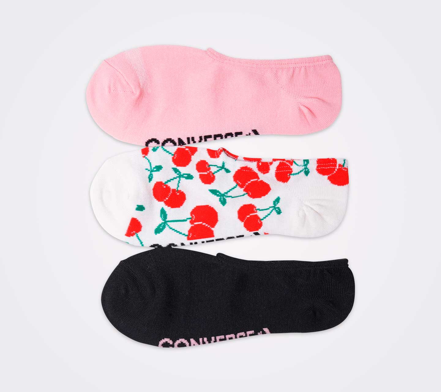 Tripack de Calcetines Converse Cortos Multicolor para Mujer Vista lateral izquierda