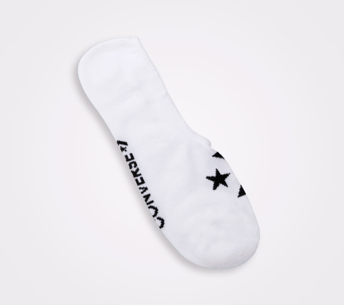 Calcetines Converse Star Chevron Tripack Colores Básicos Unisex Vista del par blanco