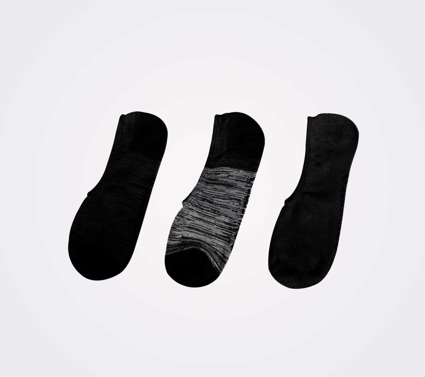 Calcetines Converse Tripack Negros con Diseño Unisex Vista lateral izquierda