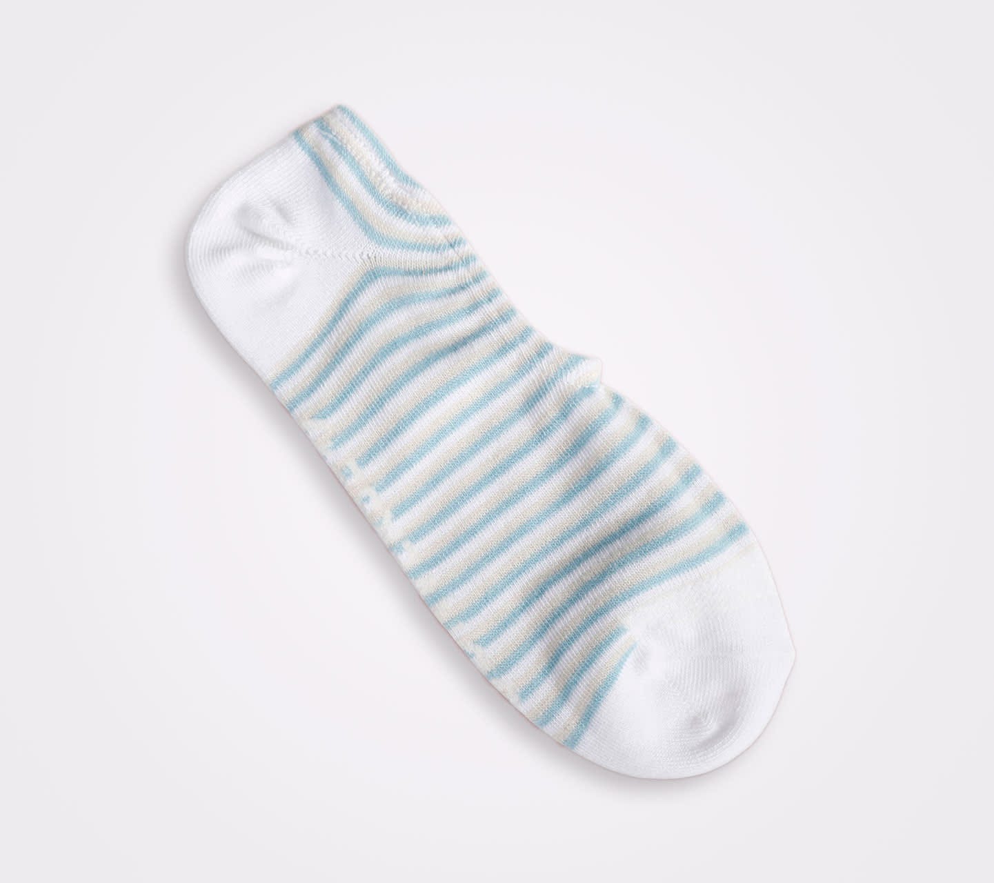 Calcetines Converse Chuck Taylor Tripack Blanco/ Azul para Mujer Vista del par a rayas
