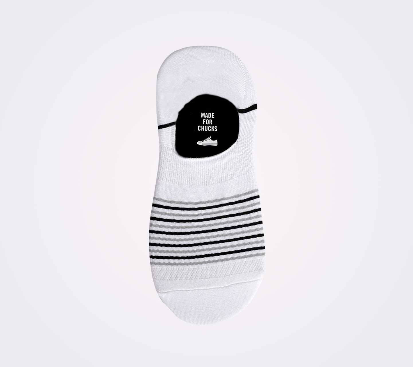 Calcetines Converse Rayados Tripack Unisex Vista del par blanco