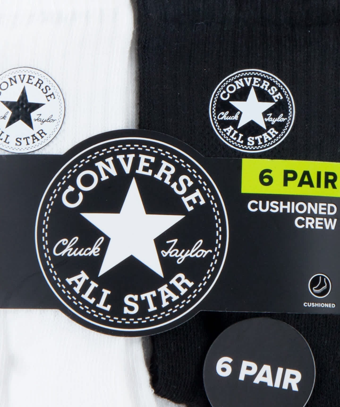 Calcetas Converse Tripack Blanco/ Negro para Niños 7-10 años Logo