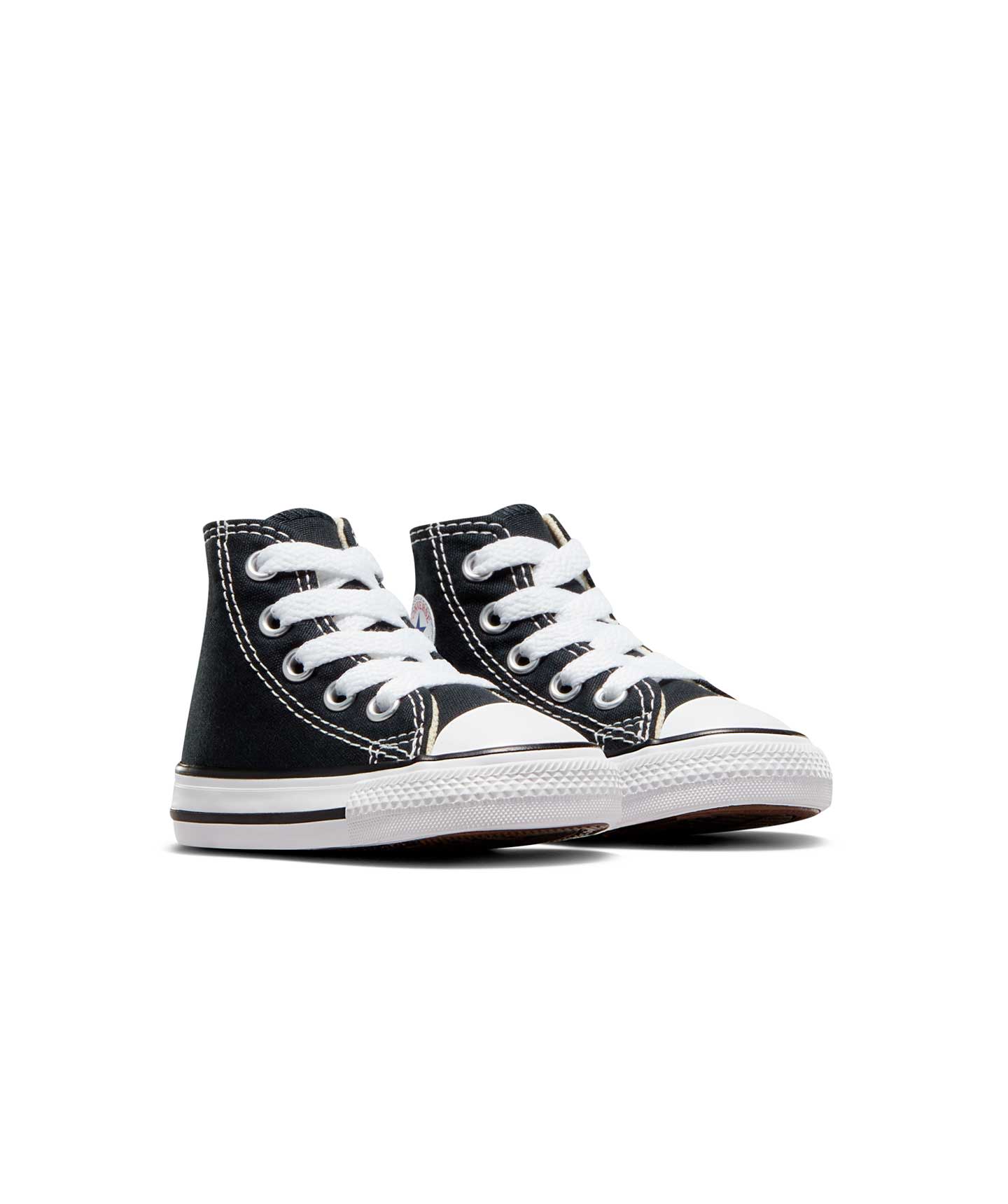 Tenis Converse Chuck Taylor All Star Negros en Bota de Lona para Niños Vista lateral derecha del par