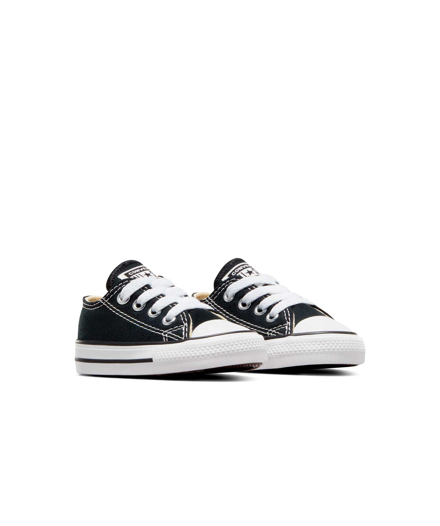 Tenis Converse Chuck Taylor All Star Negros en Choclo de Lona para Niños Vista lateral derecha del par