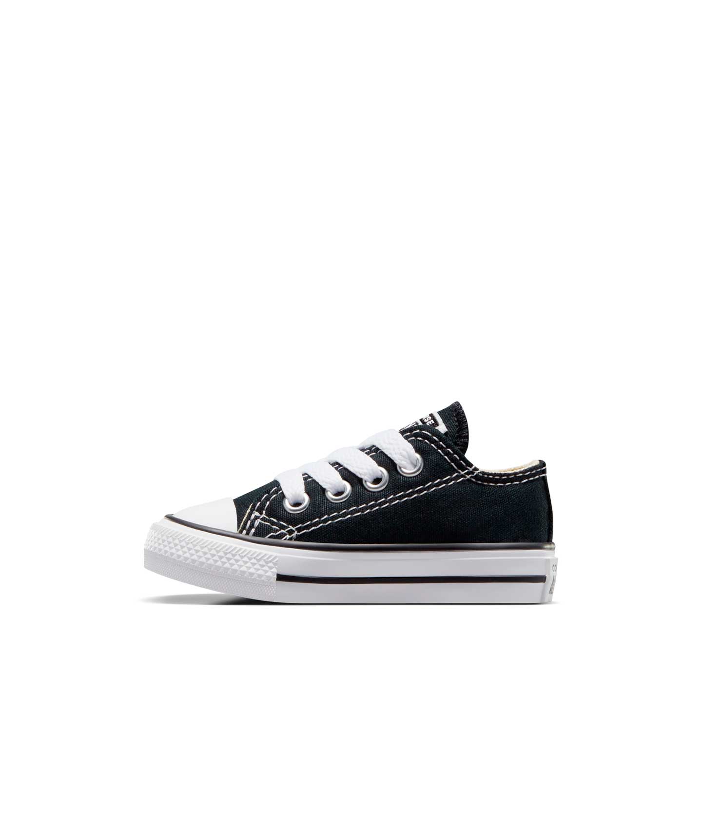 Tenis Converse Chuck Taylor All Star Negros en Choclo de Lona para Niños Vista lateral exterior