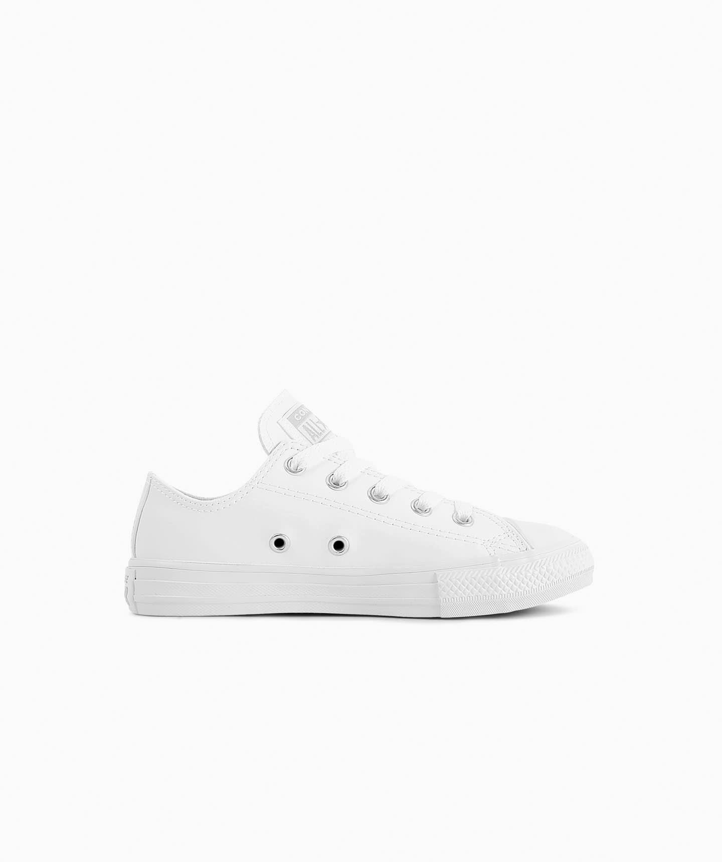 Tenis Converse Chuck Taylor All Star Blancos en Choclo Tipo Piel para Ninos Converse Mexico