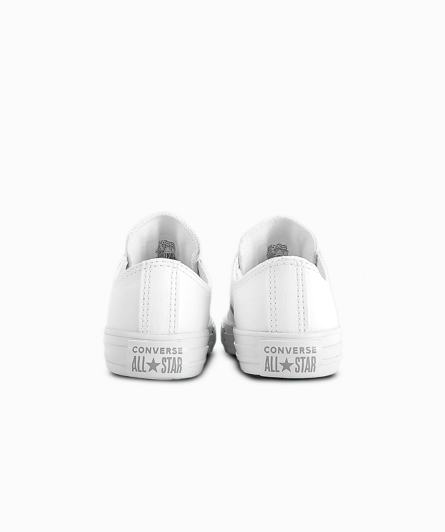 Tenis Converse Chuck Taylor All Star Blancos en Choclo Tipo Piel para Niños Vista trasera