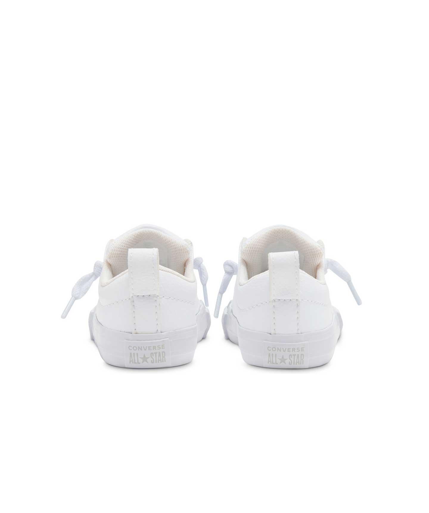 Tenis Converse Chuck Taylor Street Blancos en Choclo Tipo Piel para Niños