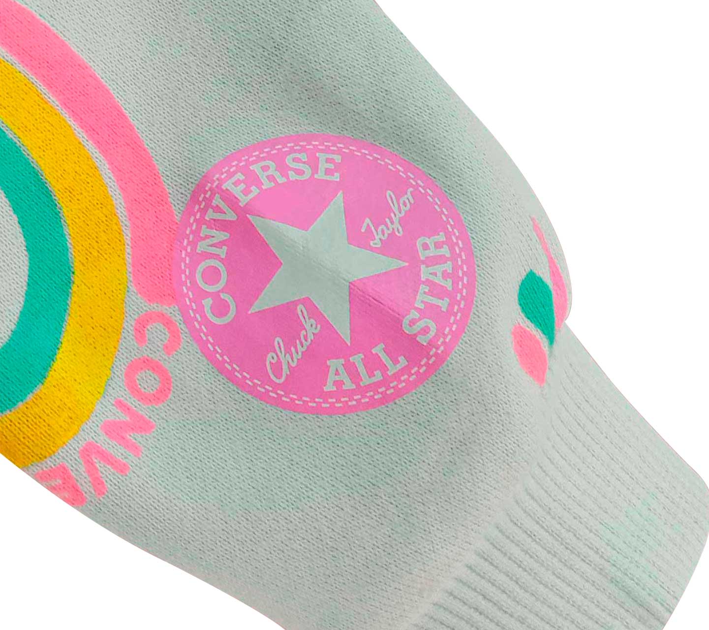 Conjunto Converse Arcoíris Azul Unisex Close up de manga