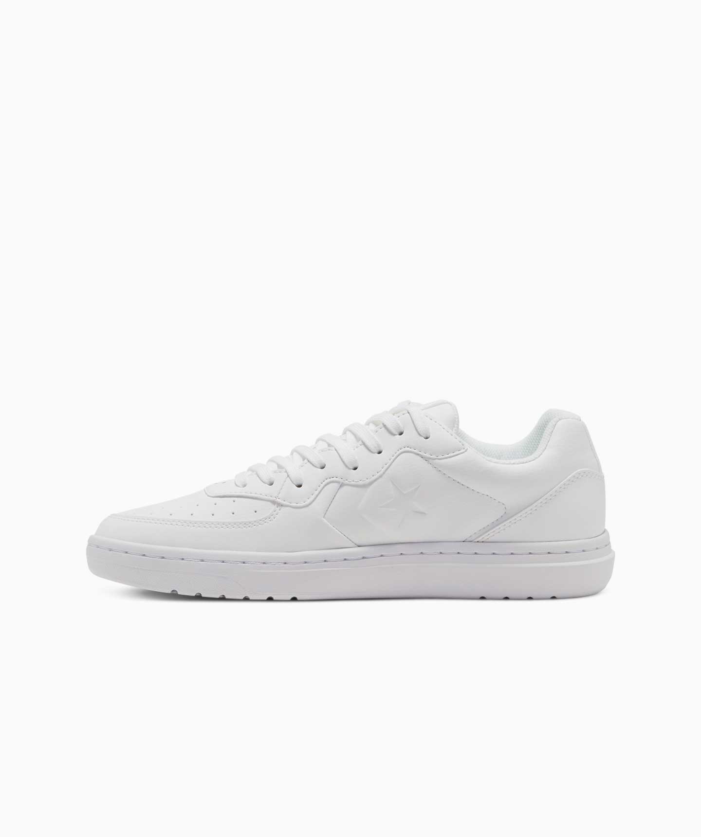 Tenis Converse Rival Blancos en Choclo Tipo Piel Unisex Vista lateral exterior