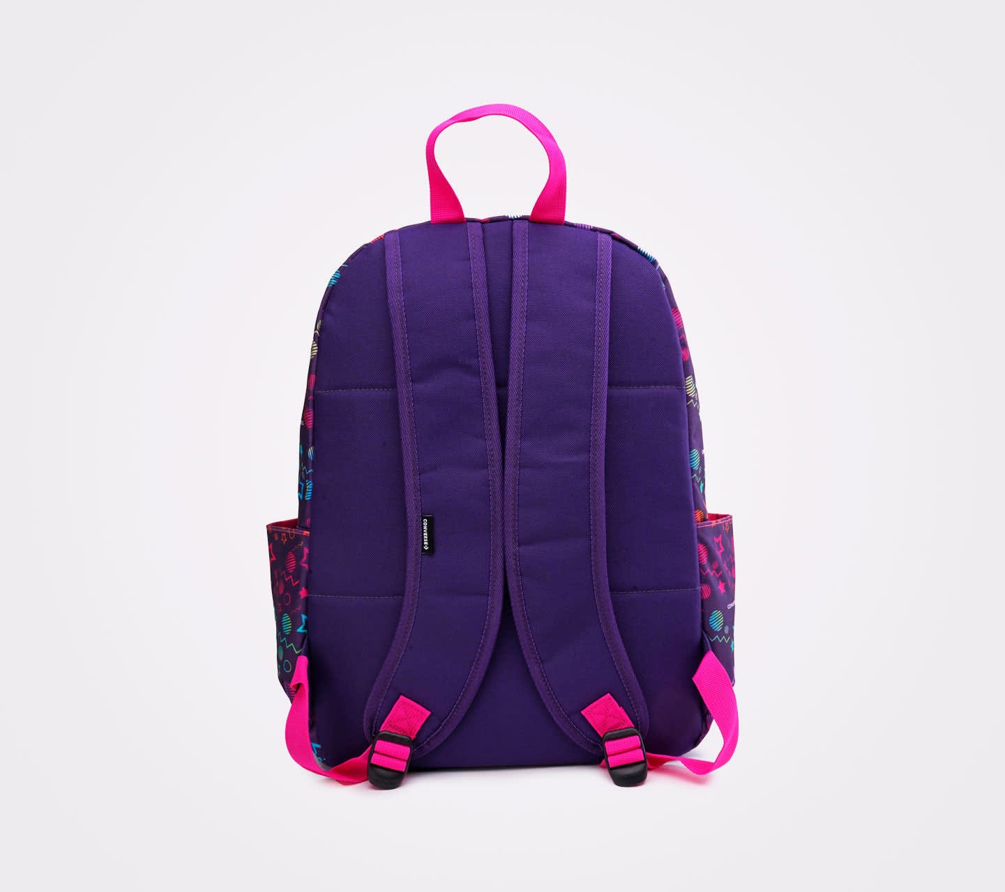 Mochila Converse BTS 24 Lila con Impresión Estrellas y Planetas Multicolor Unisex Vista trasera