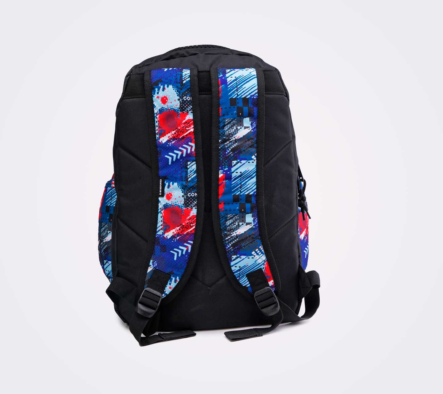 Mochila Converse BTS 24 Azul  Multicolor y Contrastes Rojo Unisex Vista trasera