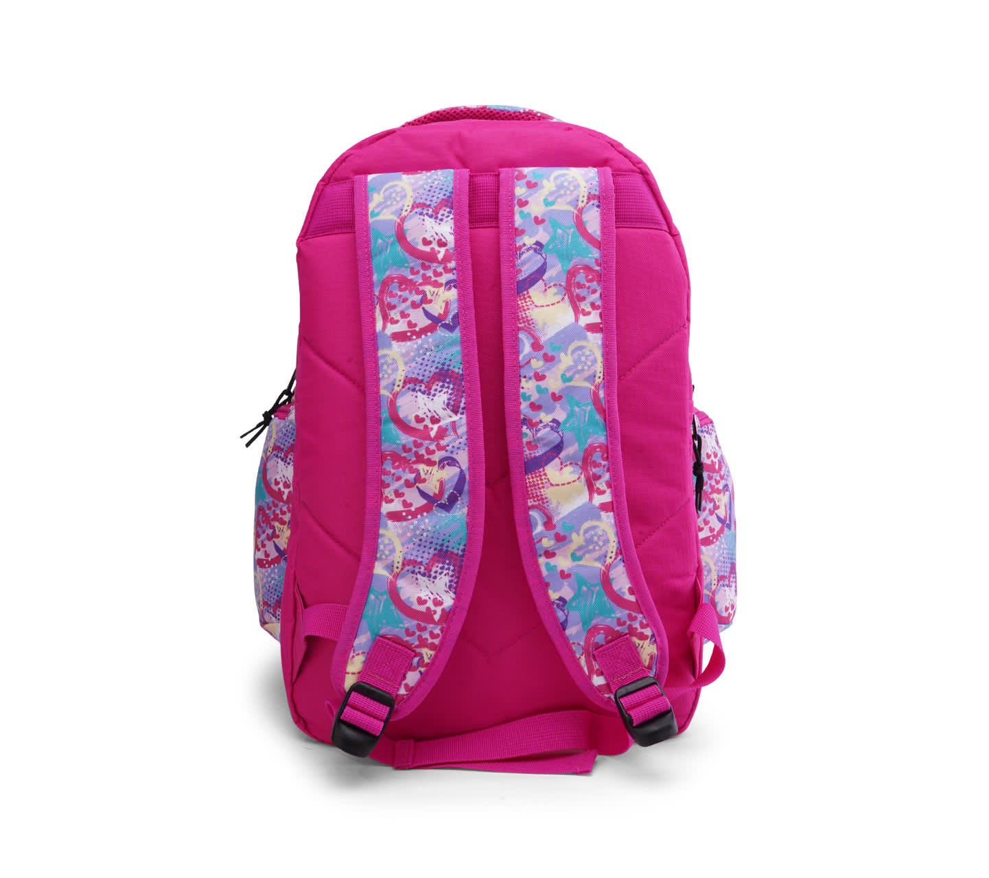 Mochila Converse BTS 24 Rosa Multicolor y Grafico de Corazones Unisex Vista trasera