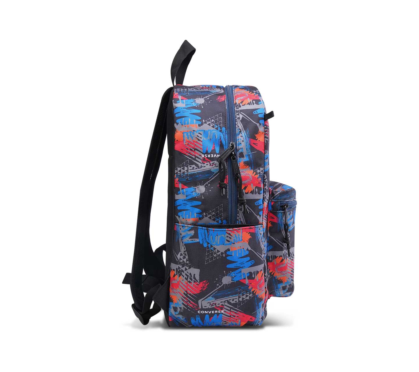 Mochila Azul Converse BTS 24 Multicolor Tonos en Contrastes Azul y Rojo Unisex Vista lateral