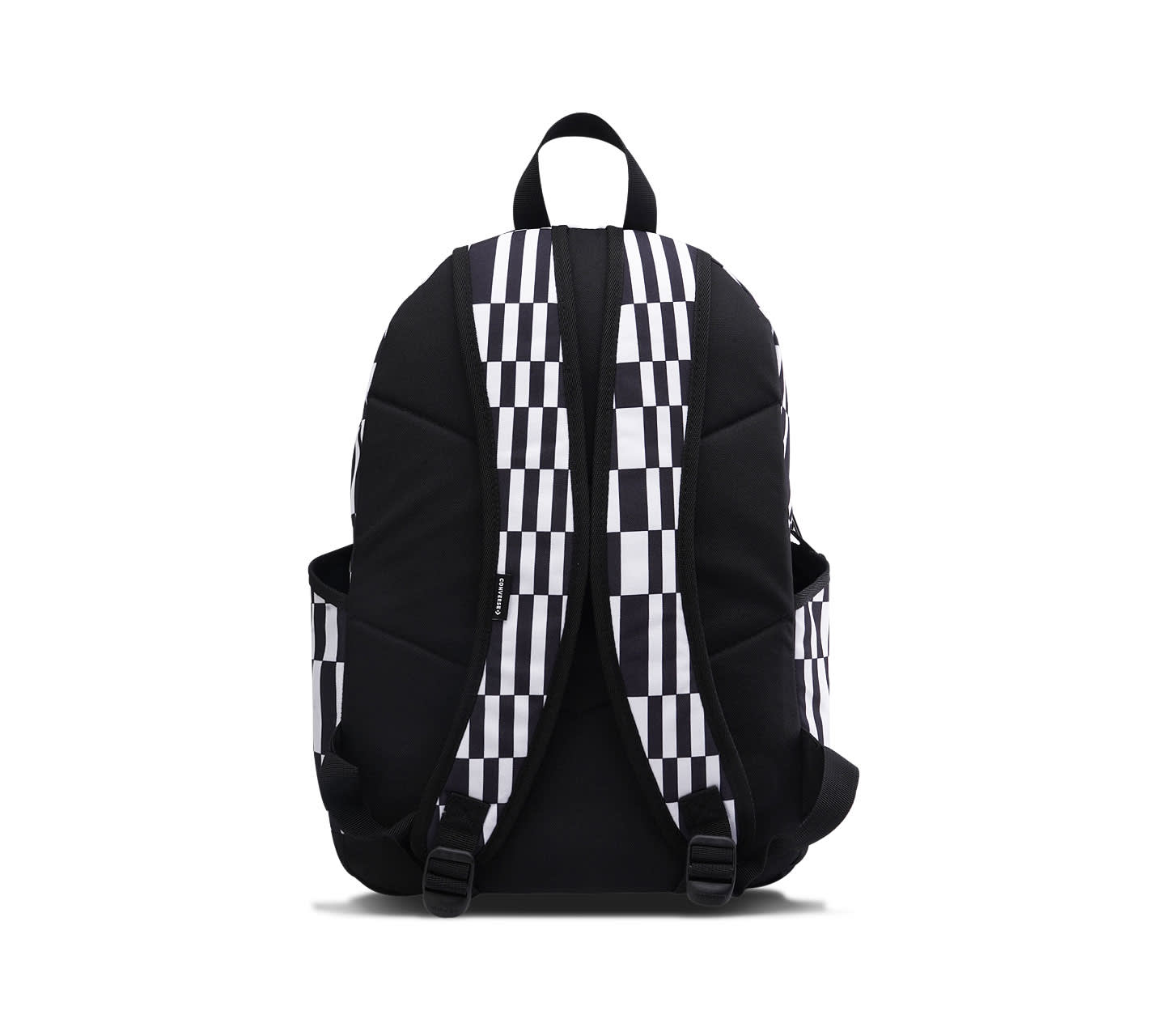 Mochila Converse BTS 24 Negra y Contraste Blanco Unisex Vista trasera