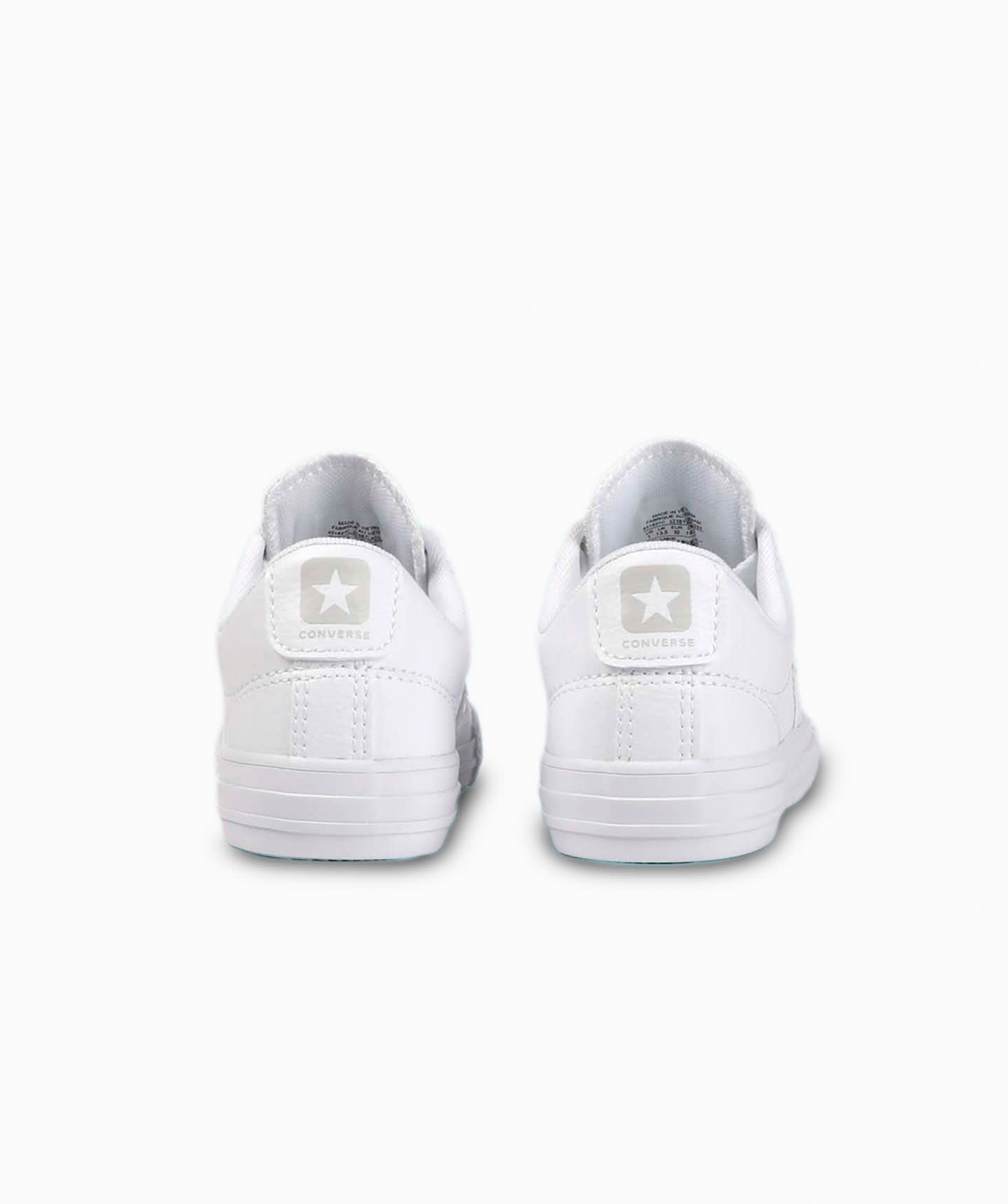 Tenis Converse Star Player Blancos en Choclo Tipo Piel para Niños Vista trasera