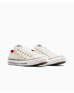 Tenis Converse  Chuck Taylor All Star Beige con Diseño en Bordado de Frutas en Choclo de Lona para Mujer