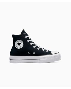 Tenis Converse de Plataforma Lift Negros en Bota de Lona para Mujer Vista lateral interior