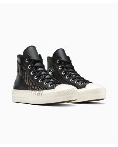 Tenis Converse de Plataforma Lift Negros en Bota de Piel para Mujer