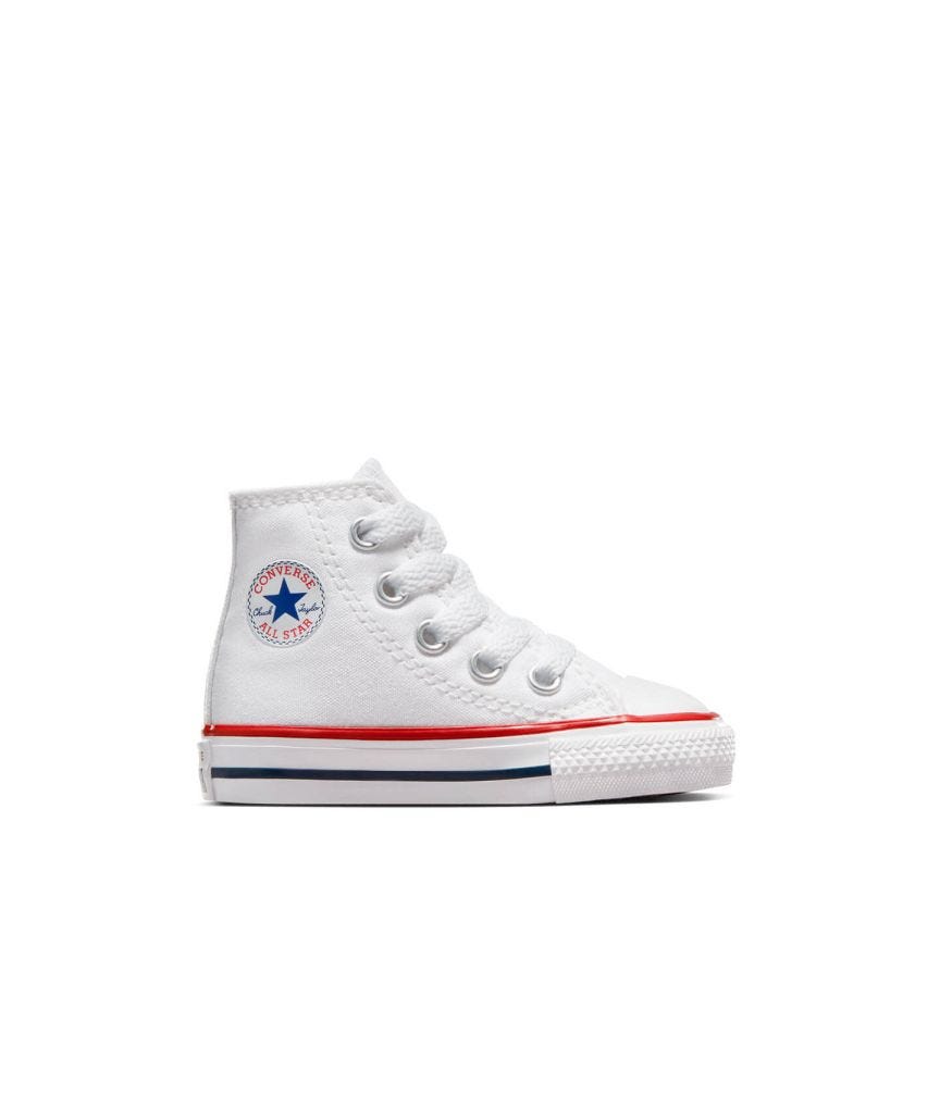 Tenis Converse Chuck Taylor All Star Blancos en Bota de Lona para Niños Vista lateral interior