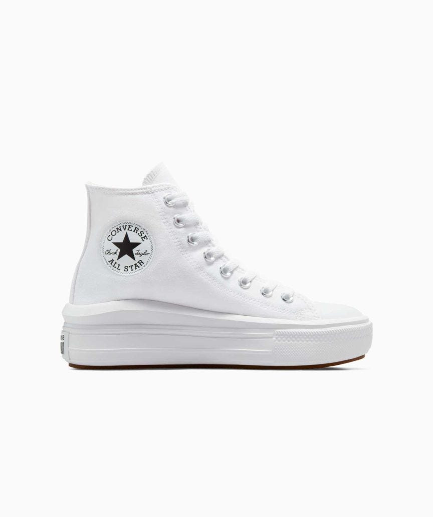 Tenis Converse de Plataforma Move Blancos en Bota de Lona para Mujer Vista lateral interior