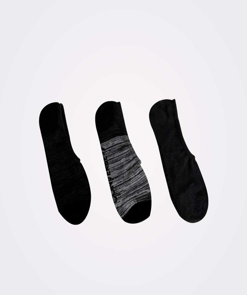 Calcetines Converse Tripack Negros con Diseño Unisex Vista lateral derecha