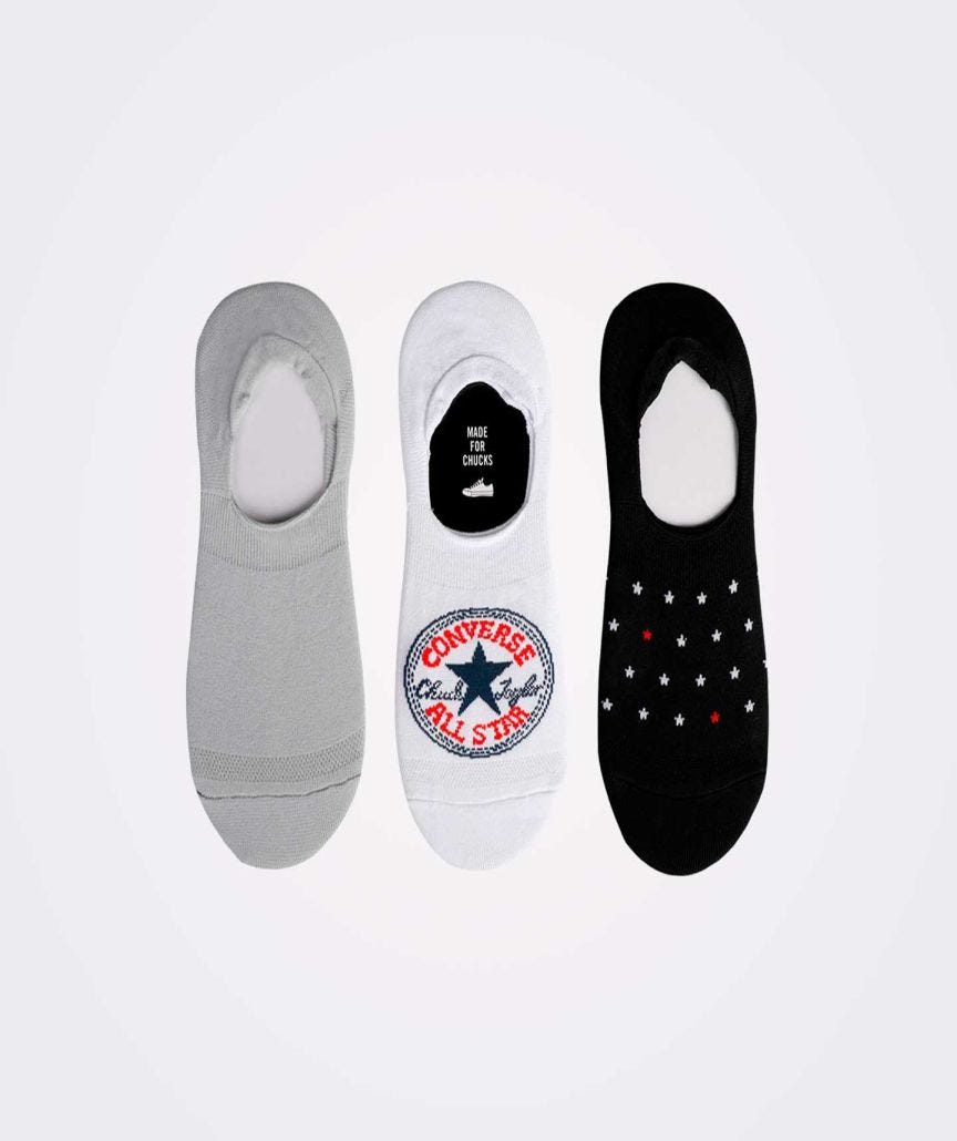 Calcetines Converse Chuck Taylor Tripack Multicolor para Mujer Vista aérea