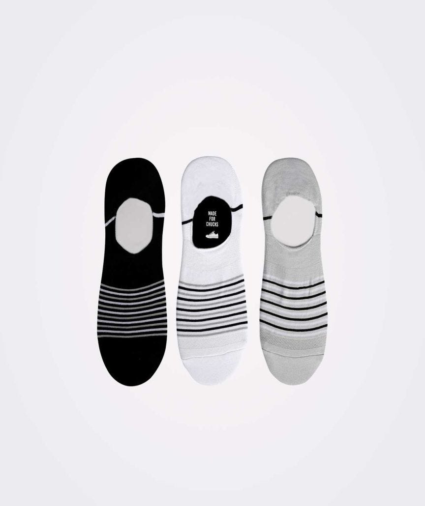 Calcetines Converse Rayados Tripack Unisex Vista aérea