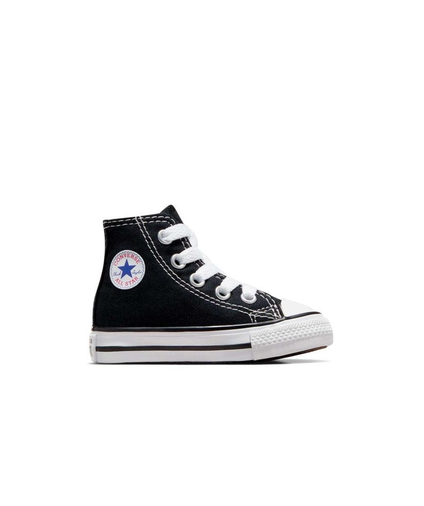Tenis Converse Chuck Taylor All Star Negros en Bota de Lona para Niños Vista lateral interior
