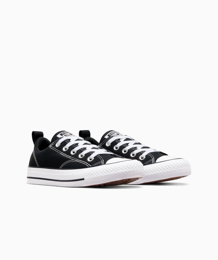 Tenis Converse Chuck Taylor Malden Negros en Choclo de Lona para Joven Vista lateral derecha del par