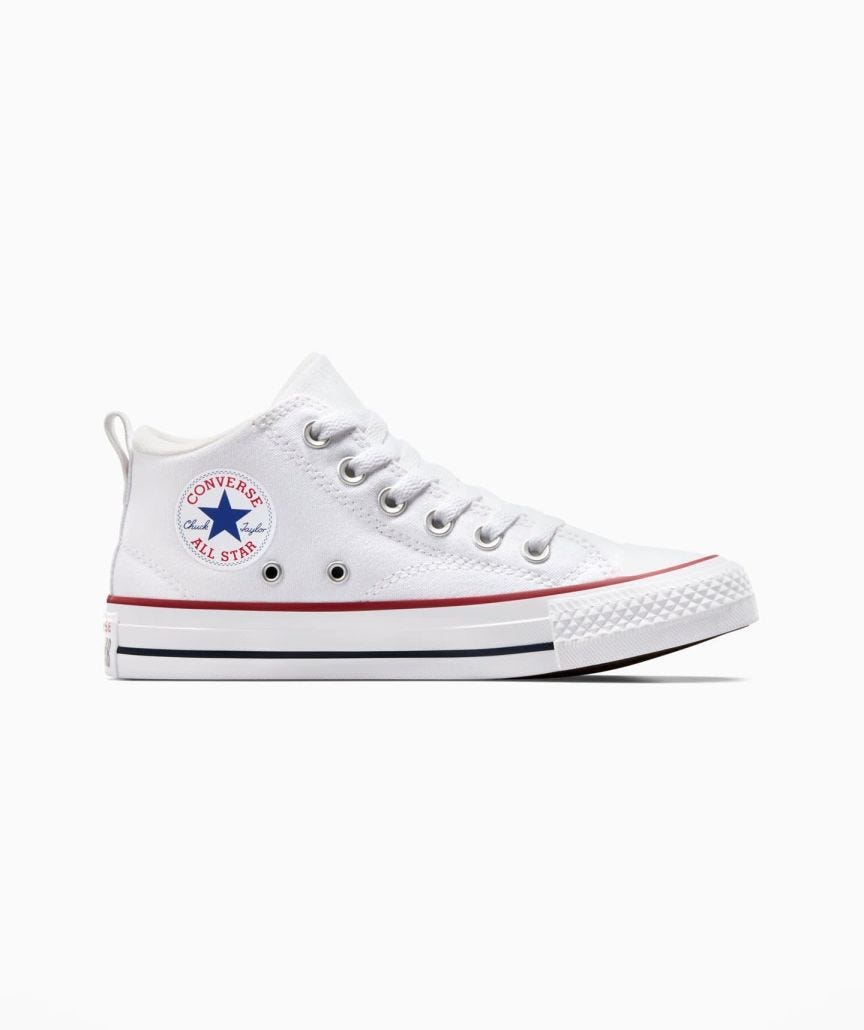 Tenis Converse Chuck Taylor Malden Blancos en Bota de Lona para Joven Vista lateral interior