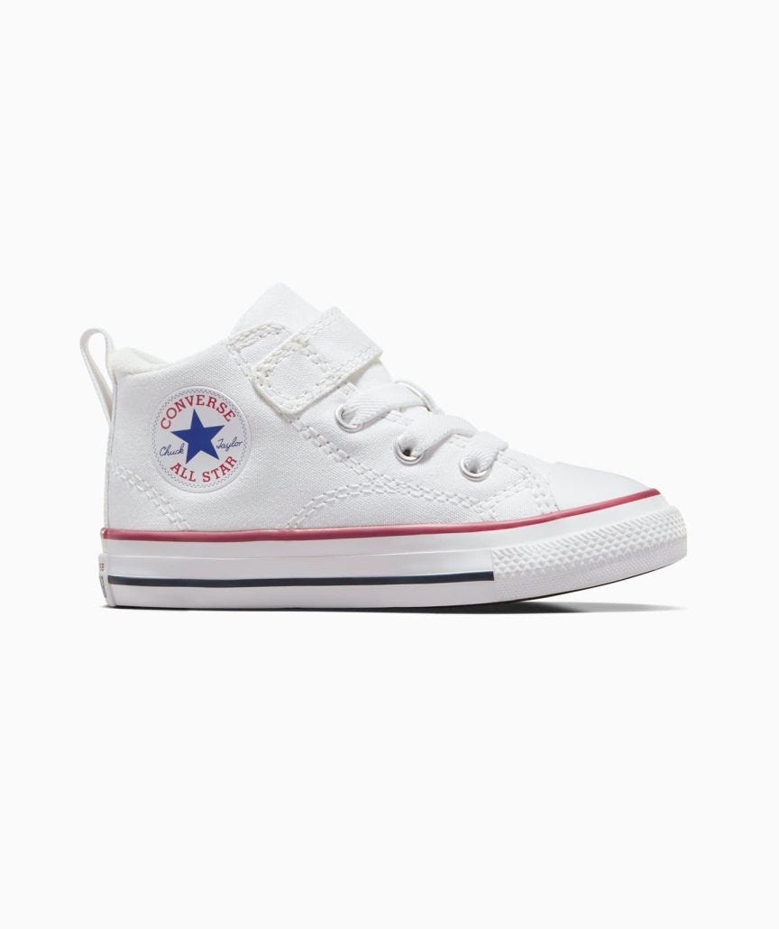 Tenis Converse Chuck Taylor Malden Blancos en Bota de Lona para Infante Vista lateral interior