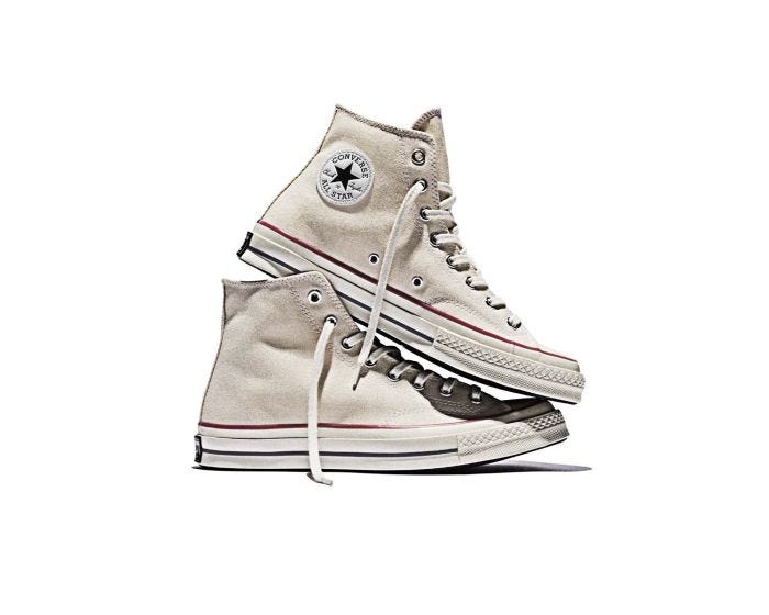 Tenis Converse Chuck 70 Beige en Bota de Lona Unisex Vista lateral interior pie izquierdo