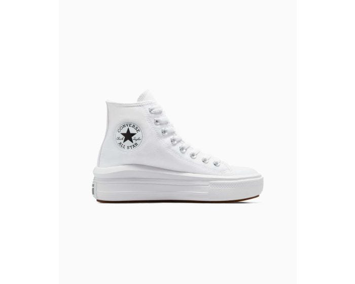 Tenis Converse de Plataforma Move Blancos en Bota de Lona para Mujer Vista lateral interior